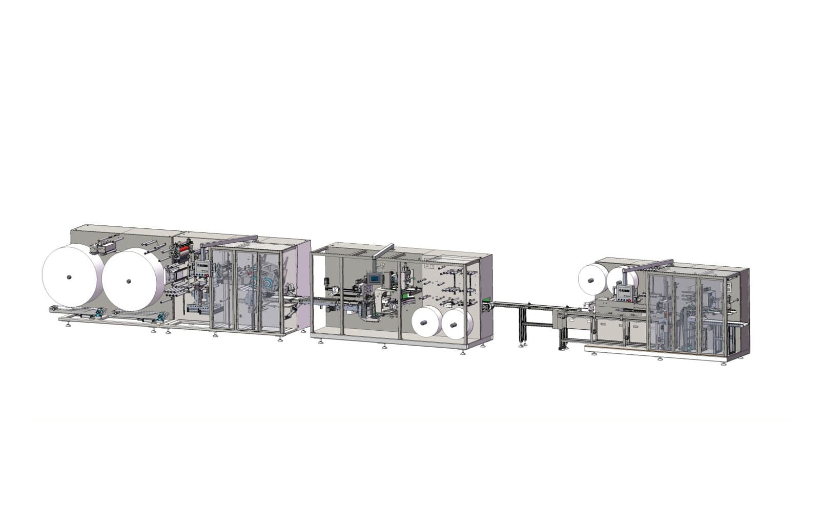 LZC-LPDT60 Dual-Channel Super Mini Wet Wipes Robotic Packing Line